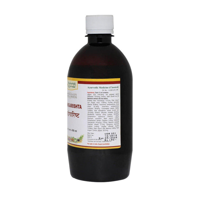 Vidangarishta -To Destroy Worms and Parasites (450ml) - Maharishi Ayurveda India